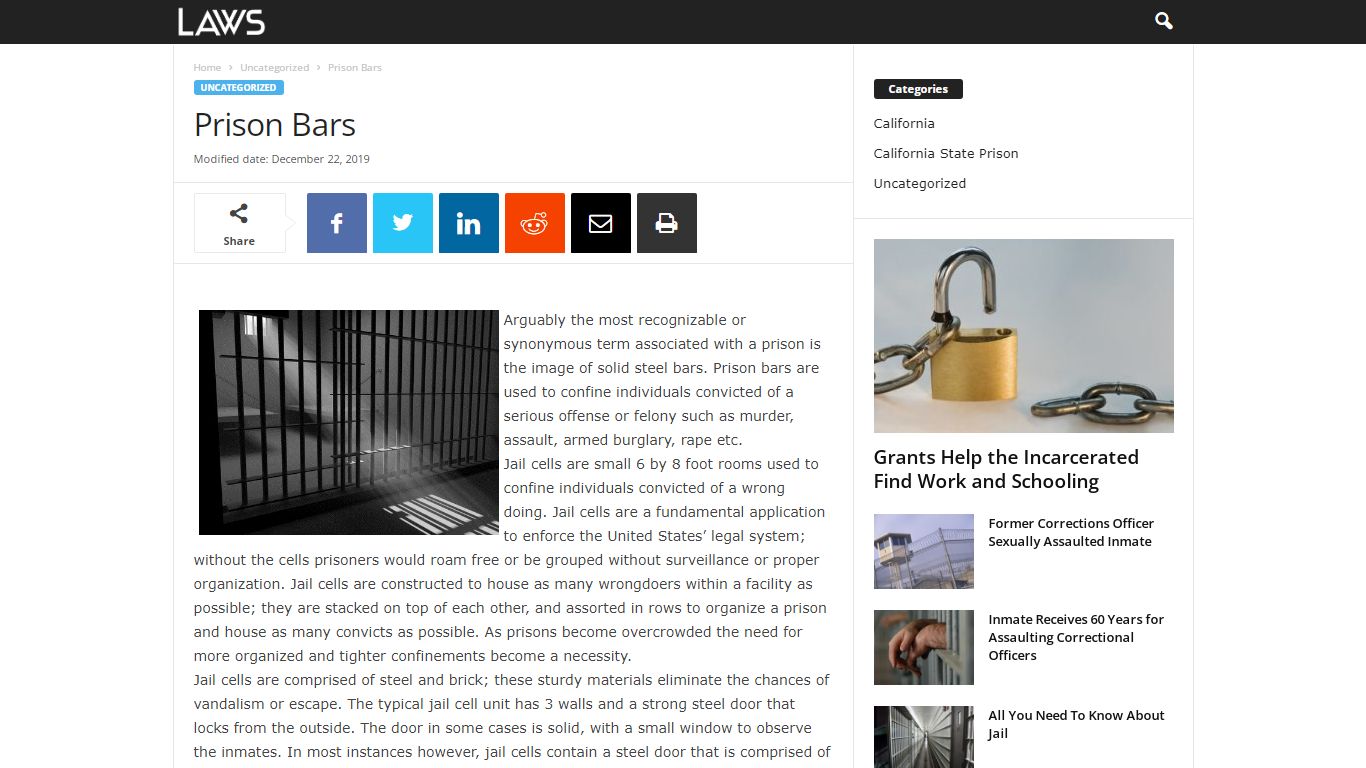 Prison Bars - LAWS.com